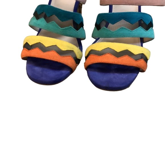 COLE HAAN Emilia Calf Hair Multicolored Colorful Heeled Sandal-Size 6 - Picture 5 of 10